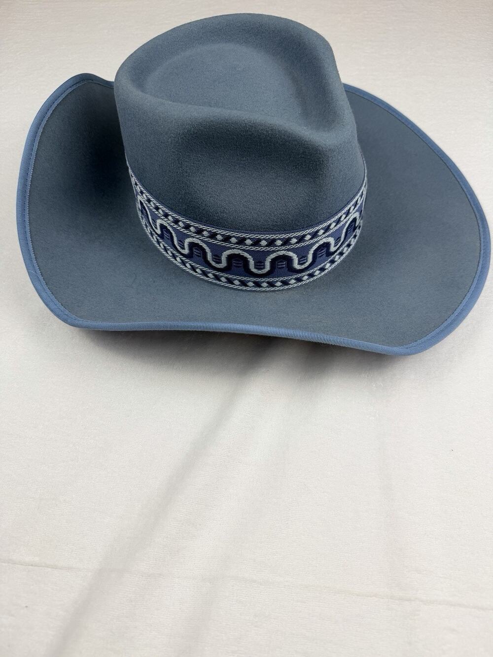 Olive & Pique Fedora Womenโs OS Blue Wool Wide Brim Western Boho Hat